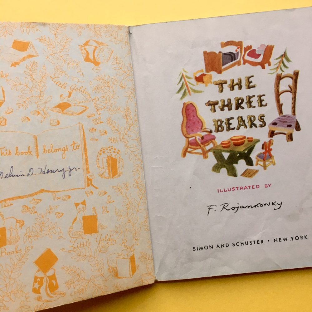 Photo of the Little Golden Book "The Three Bears"