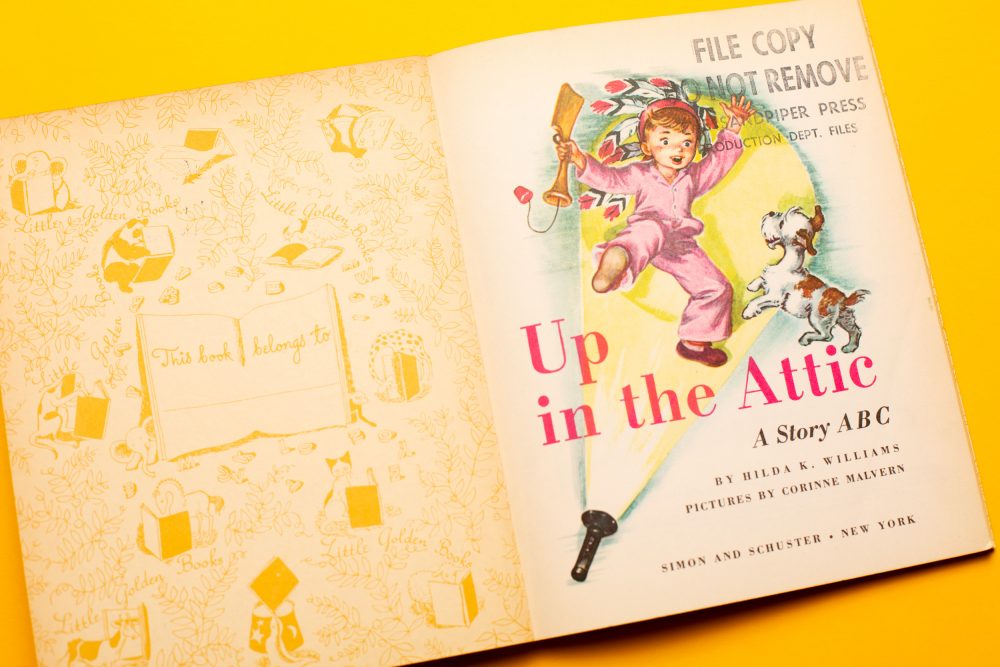 Photo of the Little Golden Book "Up in the Attic: A Story ABC"
