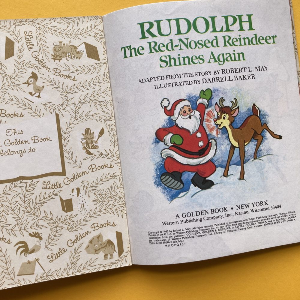 Photo of the Little Golden Book "Rudolph the Red-Nosed Reindeer Shines Again"