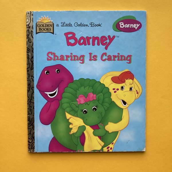 Photo of the vintage Little Golden Book "Barney: Sharing Is Caring"