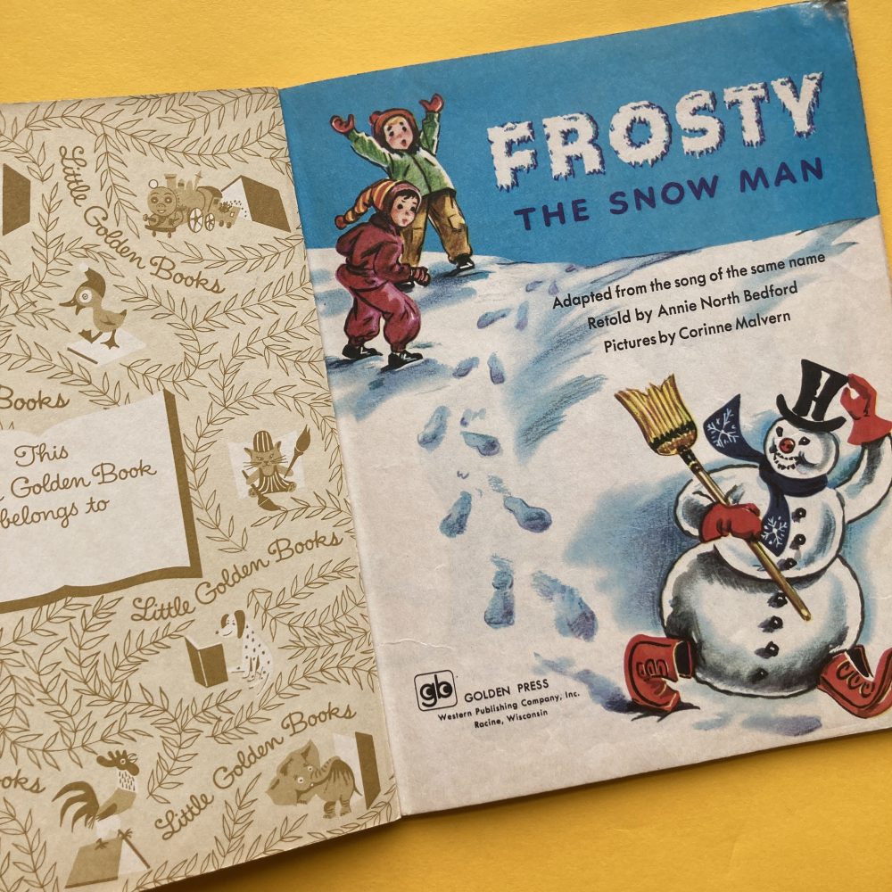 Photo of the vintage Little Golden Book "Frosty The Snow Man"