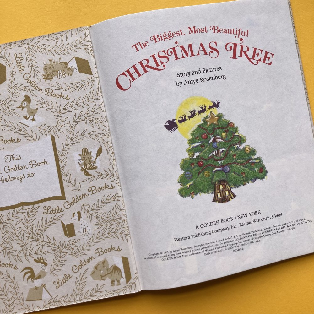 Photo of the vintage Little Golden Book "The Biggest, Most Beautiful Christmas Tree"