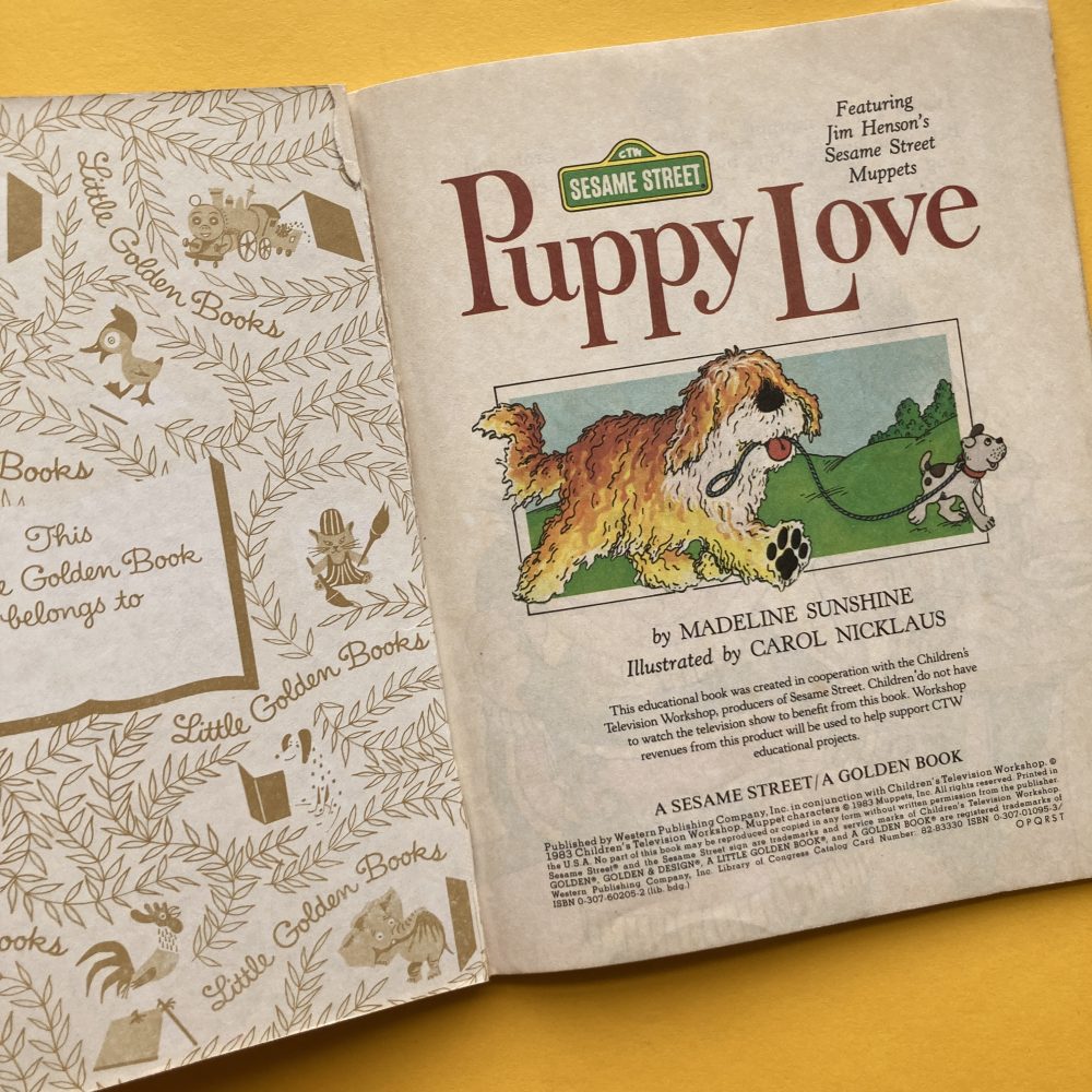 Photo of the vintage Little Golden Book "Sesame Street - Puppy Love"