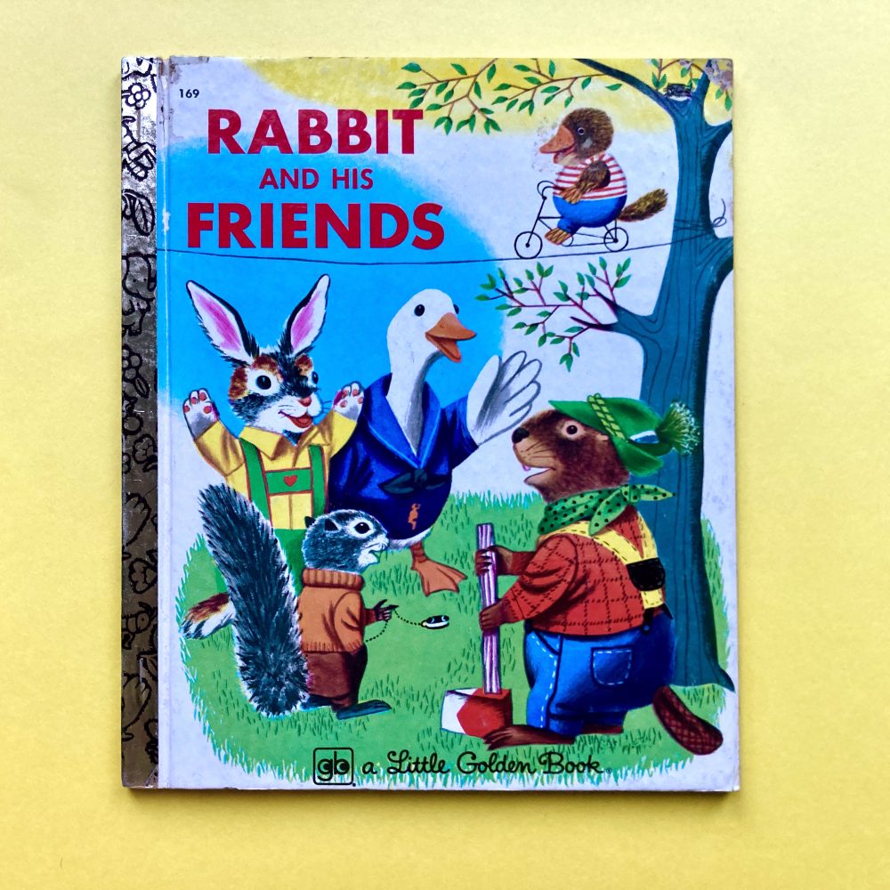 Photo of the vintage Little Golden Book "Rabbit and His Friends"