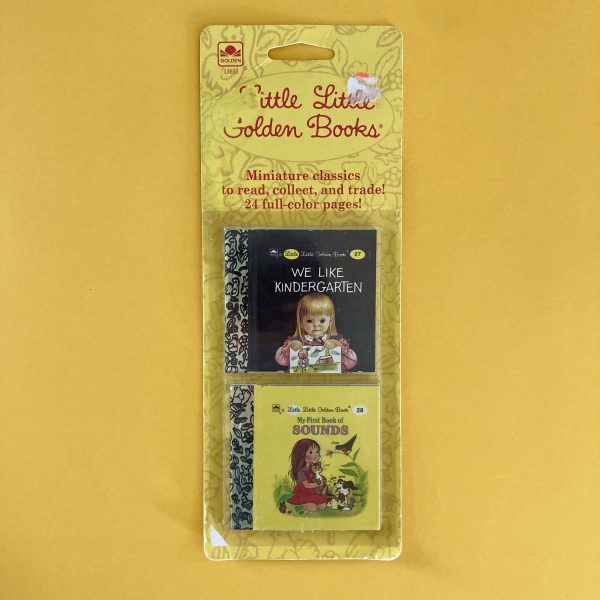 Photo of the vintage Little Little Golden Books "We Like Kindergarten" and "My First Book of Sounds"