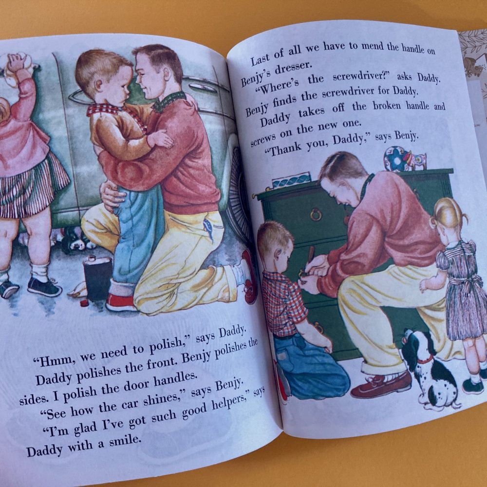Photo of the vintage Little Golden Book "We Help Daddy"